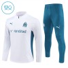 Sudadera De Entrenamiento Olympique de Marseille Cremallera De Cuarto 2024-25 Blanca - Niño